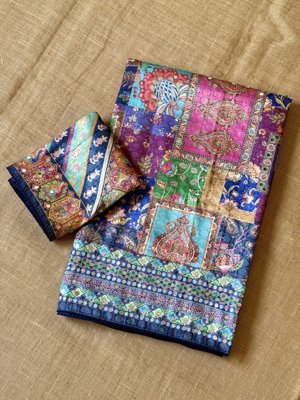 Premium Designer Dola Silk Saree - BLUE