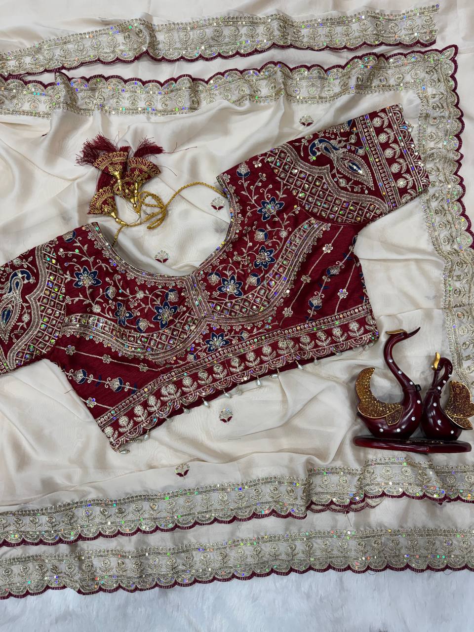 Vaidehi Rangoli Silk Saree - WHITE