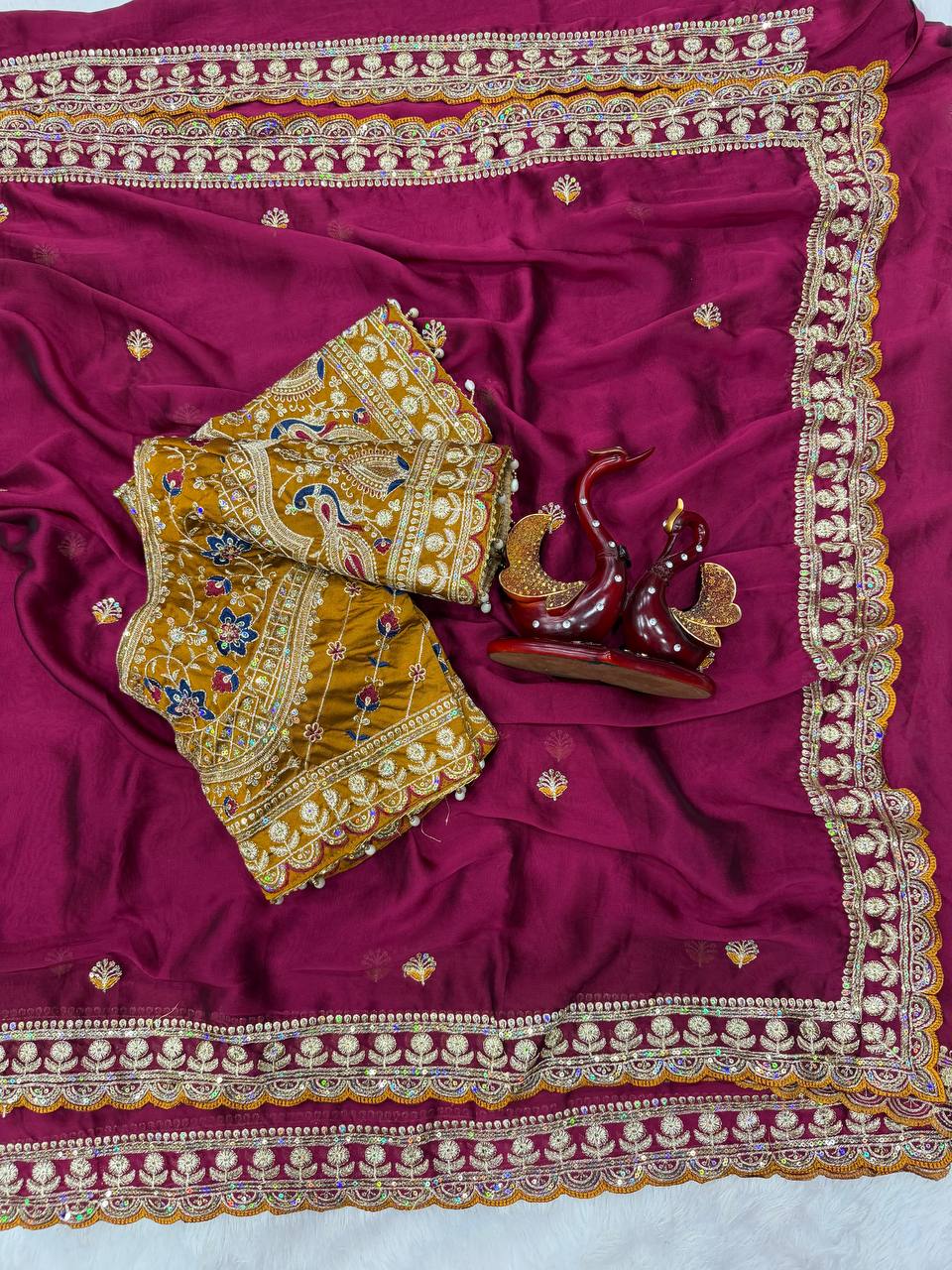 Vaidehi Rangoli Silk Saree - RANI PINK
