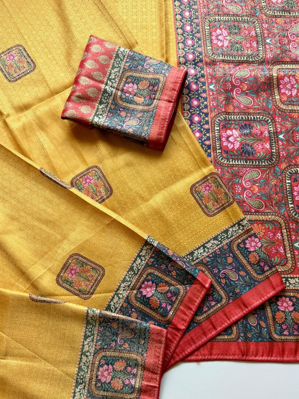 Roopkala Premium Jari Weaving Softy Silk Saree - YELLOW