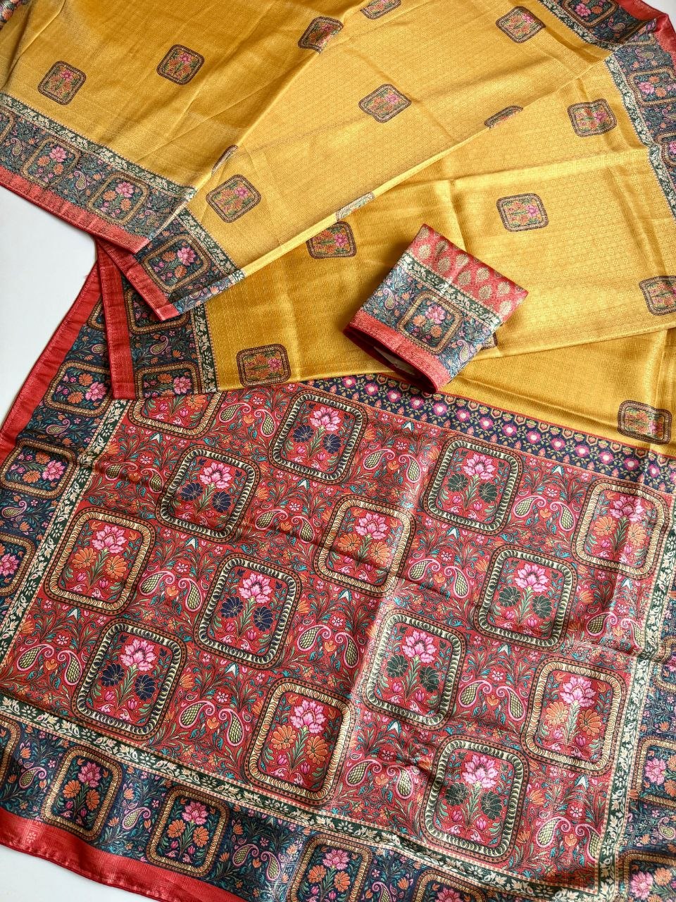 Roopkala Premium Jari Weaving Softy Silk Saree - YELLOW