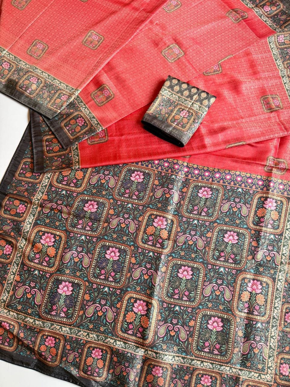 Roopkala Premium Jari Weaving Softy Silk Saree - RED