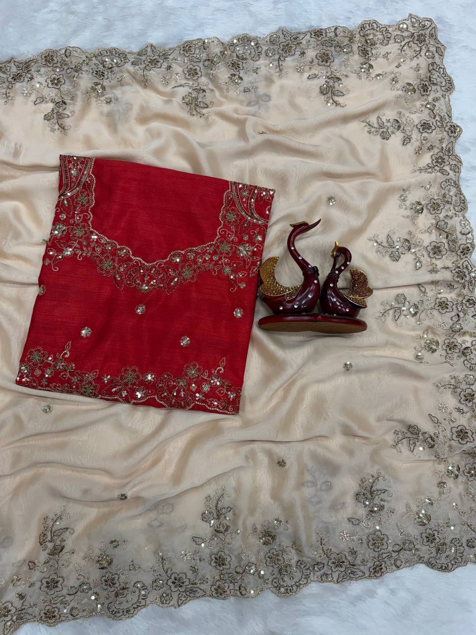 Elegant Sequins Embroidered Rangoli Silk Saree with Heavy Banglori Blouse – Designer Party Wear