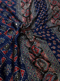 Aarohi ajrakh Satin Saree- BLUE