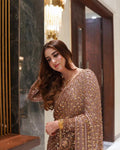 Luxury Sequins Work Butterfly Net Saree with Heavy Designer Blouse –  ROSE GOLD