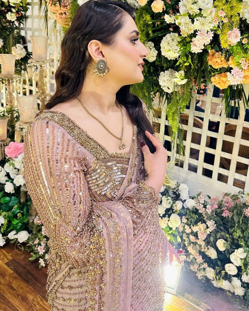 Luxury Sequins Work Butterfly Net Saree with Heavy Designer Blouse –  ROSE GOLD