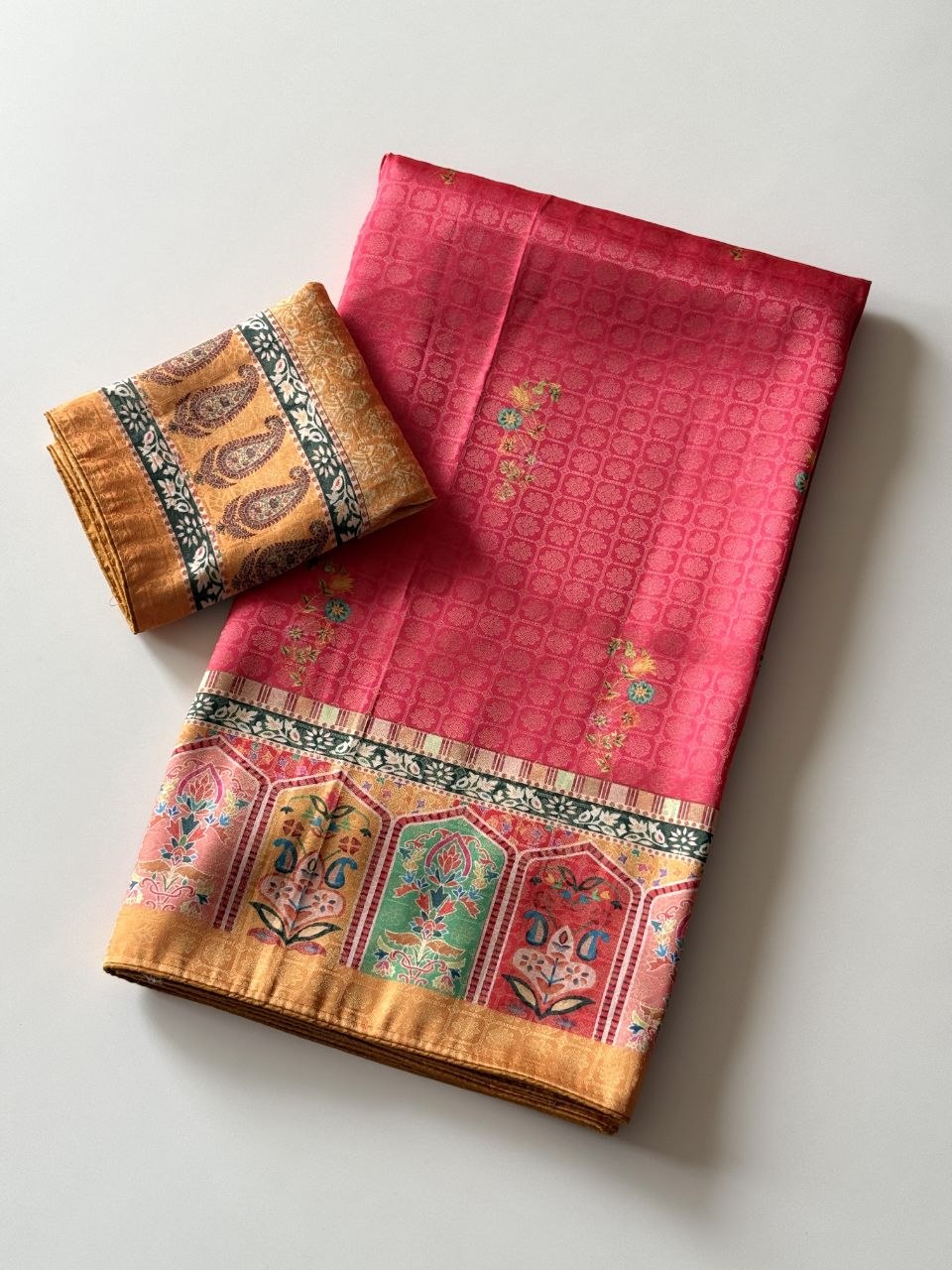 Rajwada Digital Print Saree - PINK