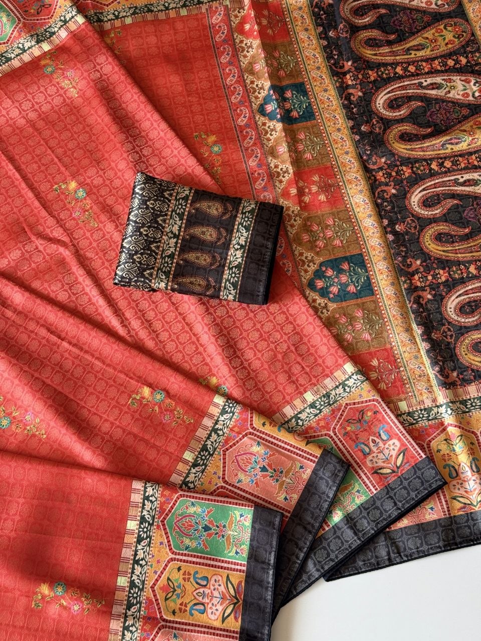 Rajwada Digital Print Saree - RED