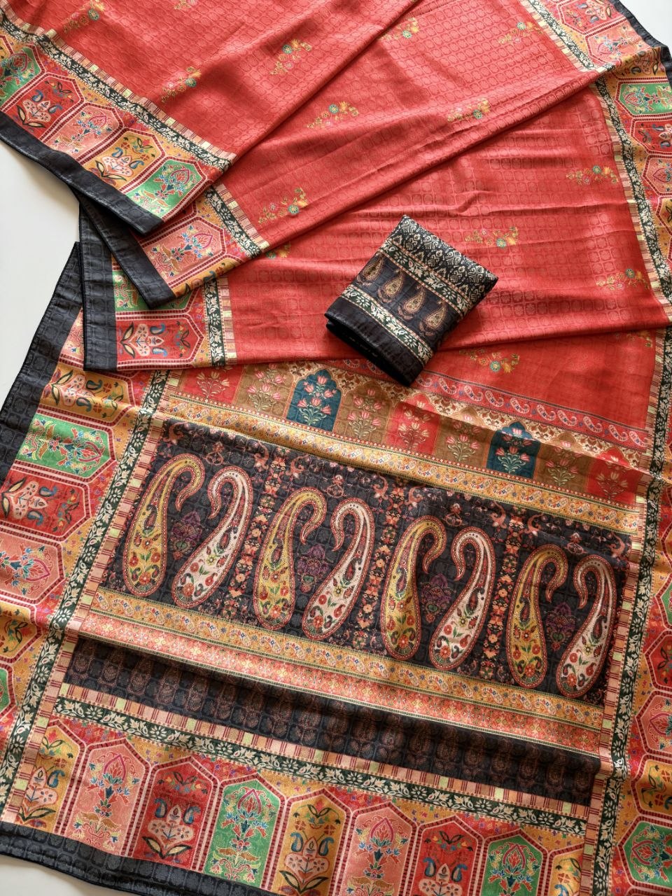 Rajwada Digital Print Saree - RED