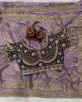 Zarmina Royale Satin Saree-  PURPLE