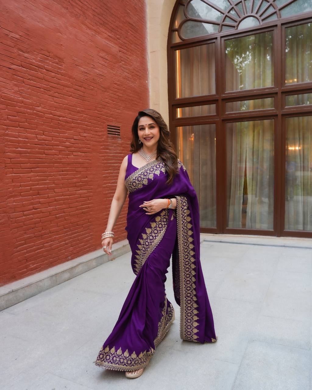 Zarmina Royale Rangoli Saree - PURPLE