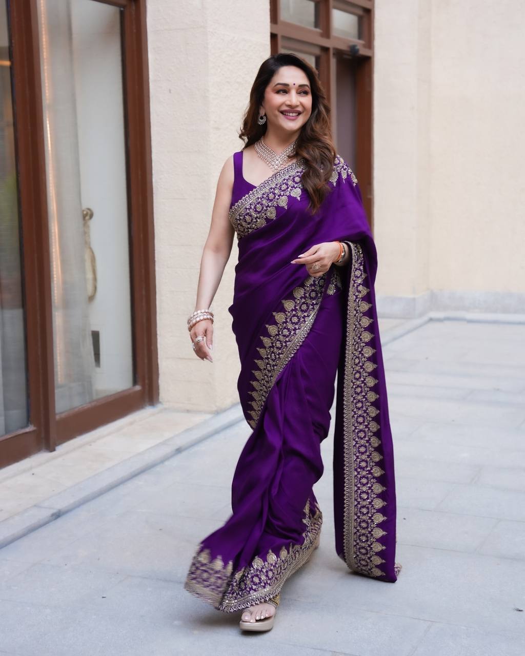 Zarmina Royale Rangoli Saree - PURPLE