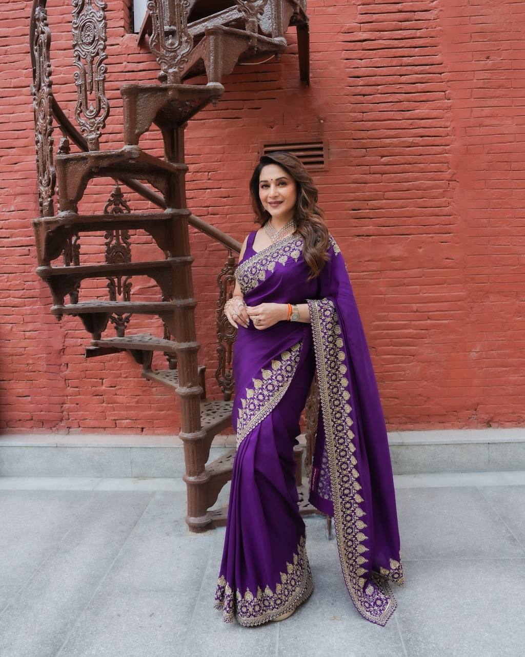 Zarmina Royale Rangoli Saree - PURPLE