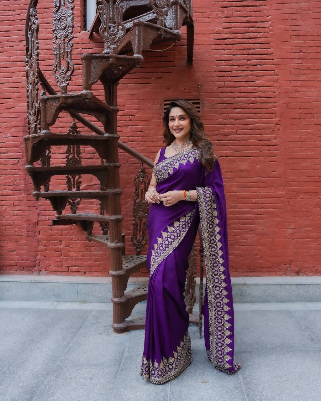 Zarmina Royale Rangoli Saree - PURPLE