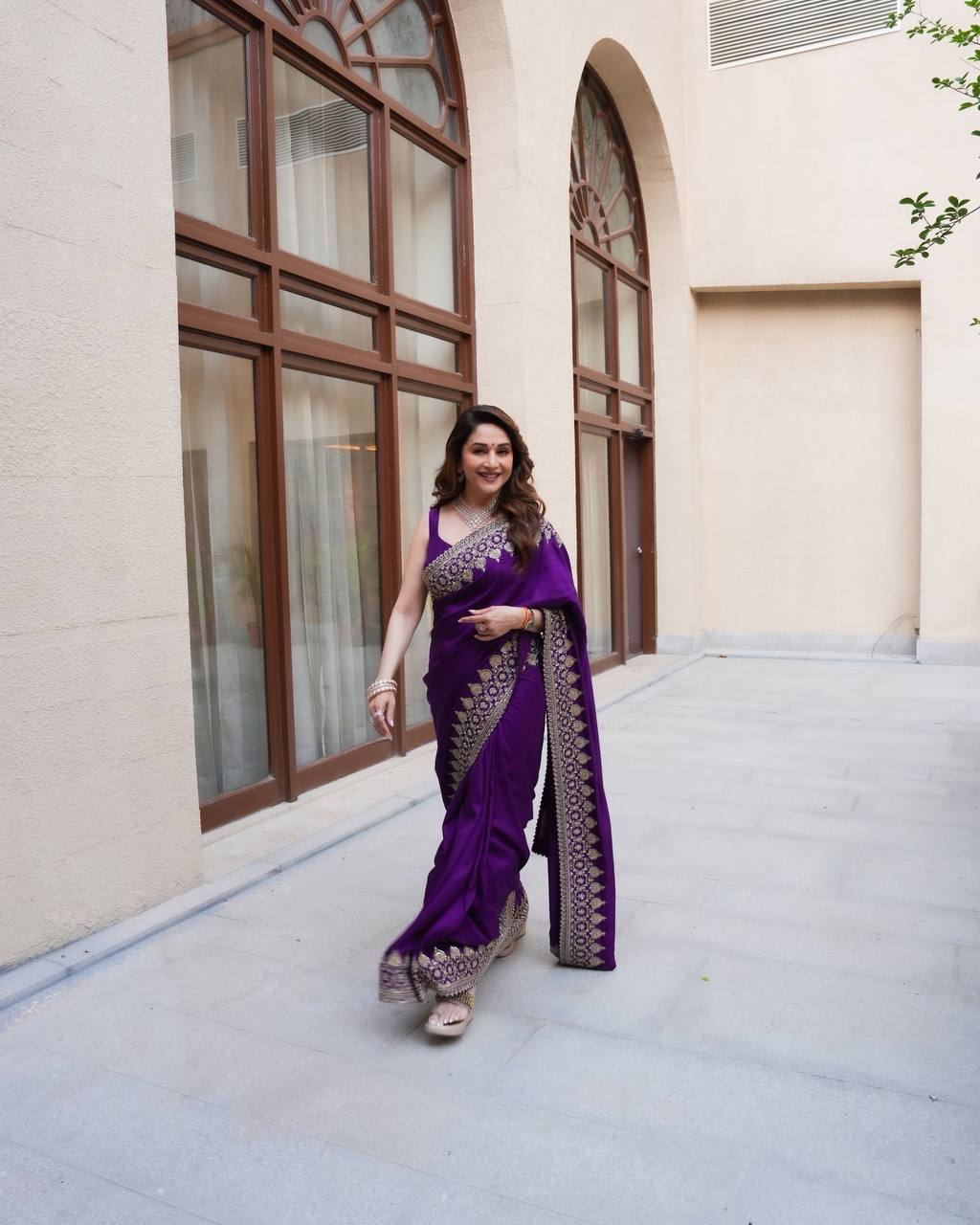 Zarmina Royale Rangoli Saree - PURPLE