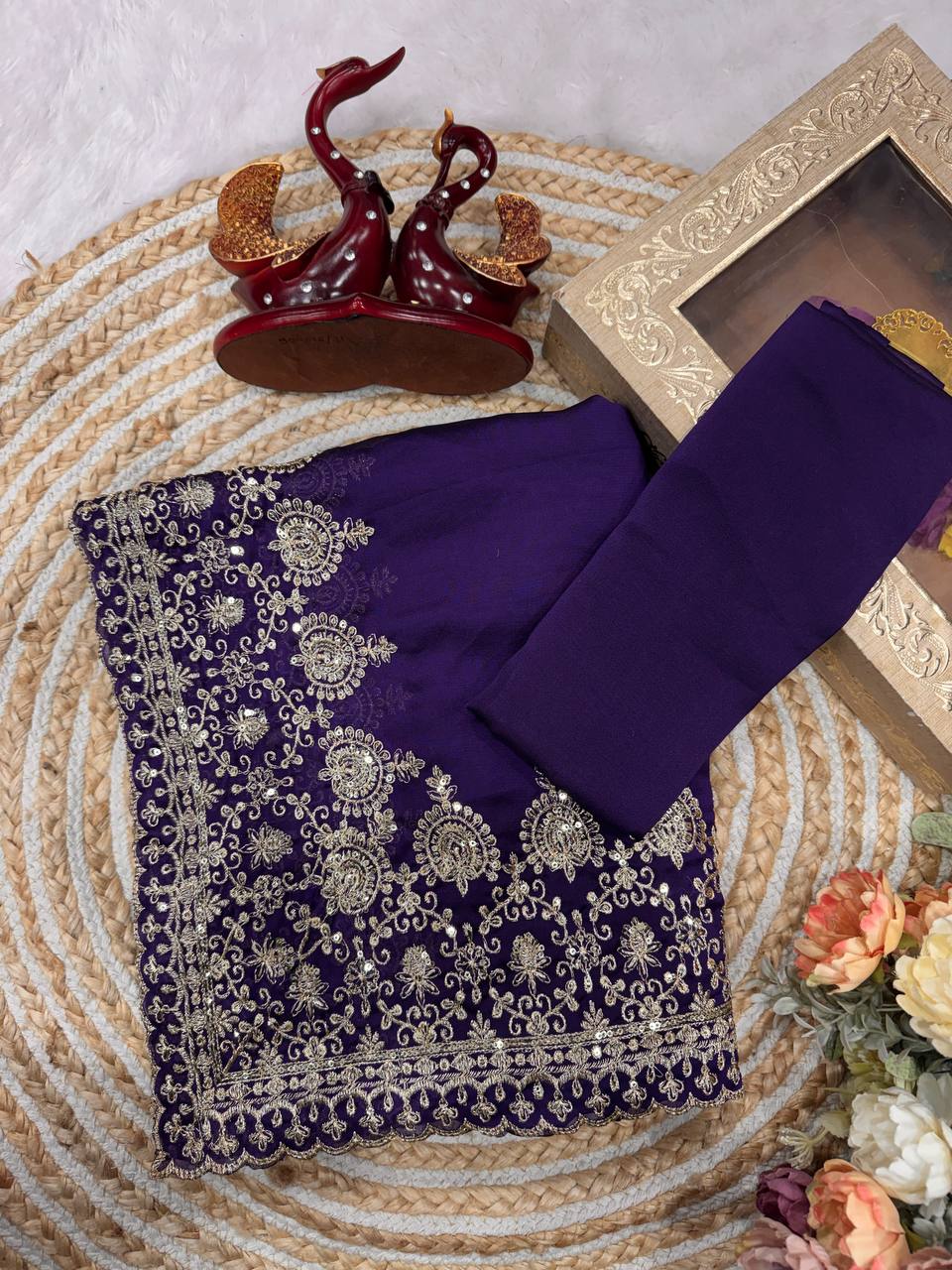 Zarmina Royale Rangoli Saree - PURPLE