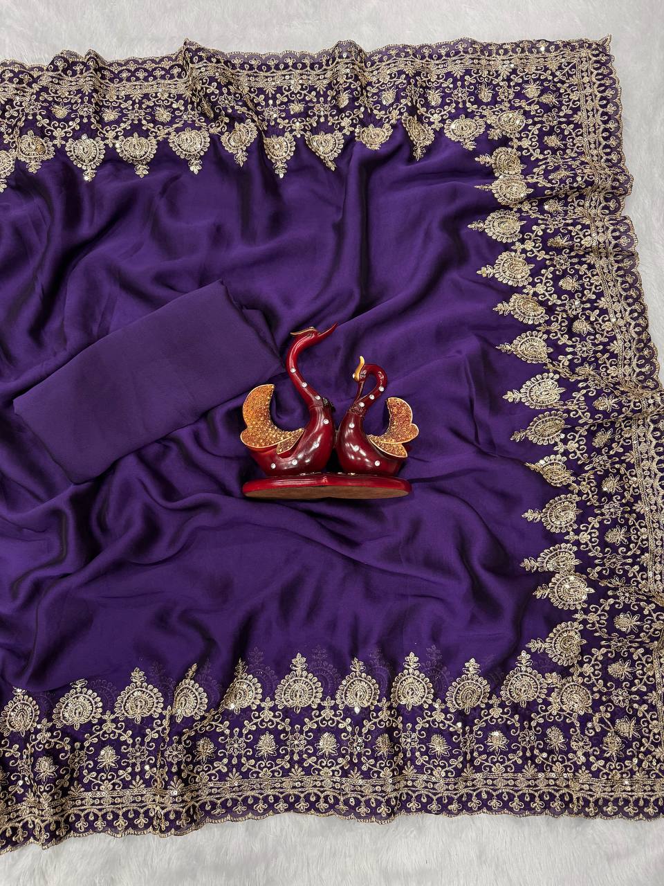 Zarmina Royale Rangoli Saree - PURPLE