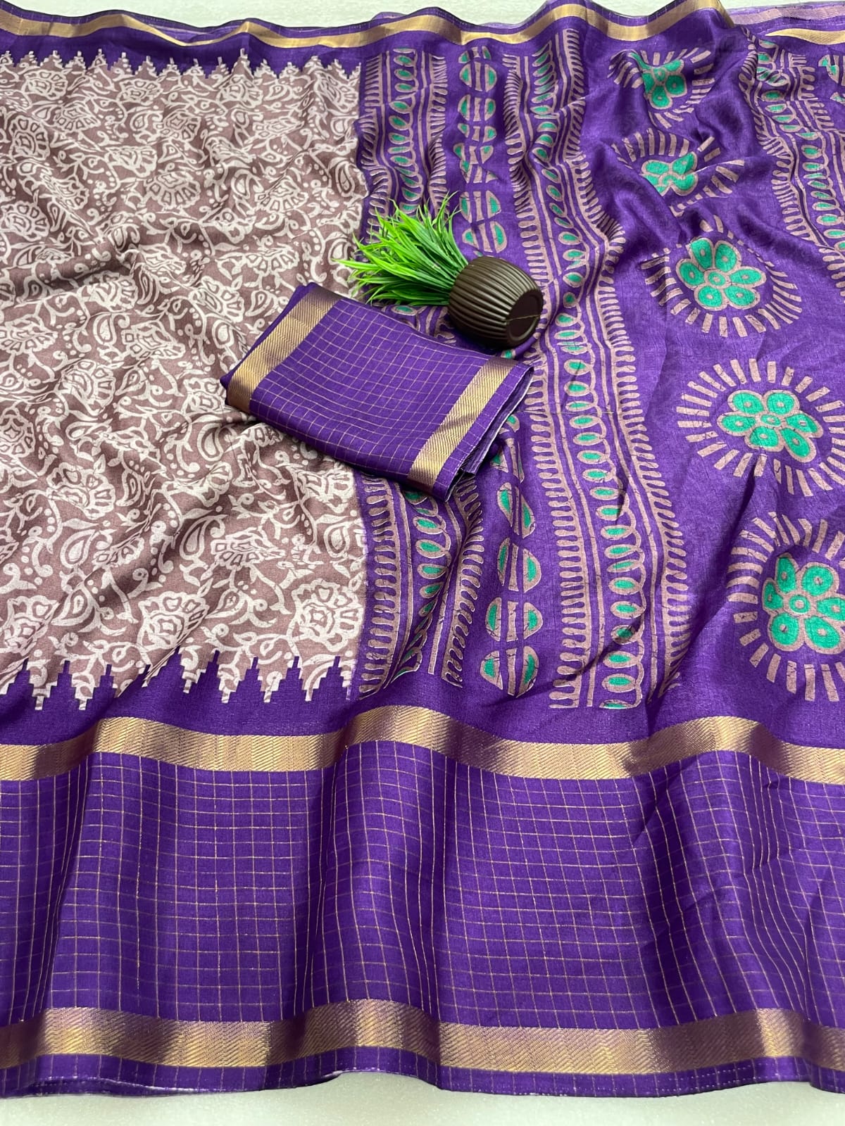 Premium Myrox Bentex Designer Saree - PURPLE