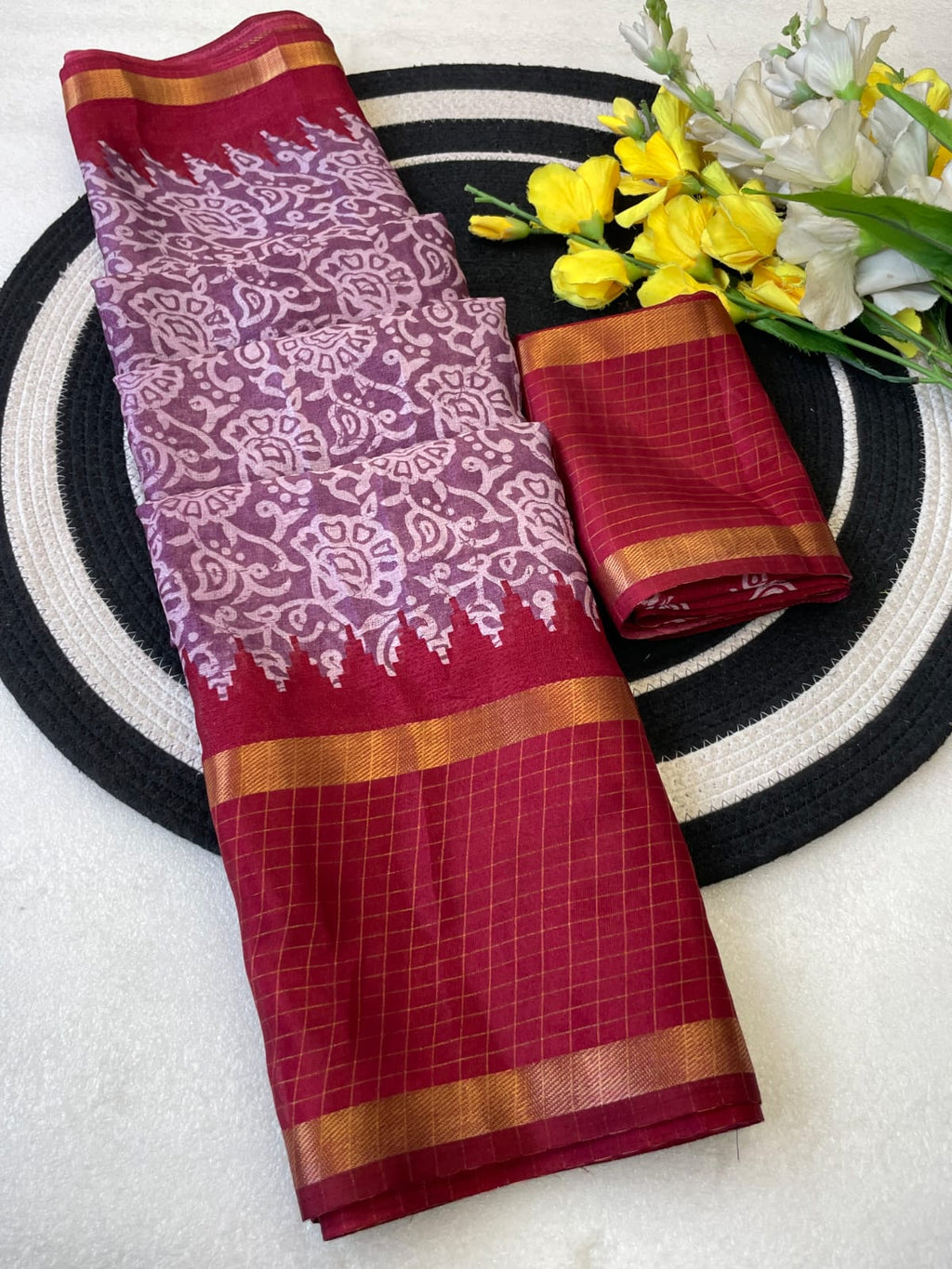 Premium Myrox Bentex Designer Saree - PINK