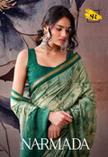 Elegant Floral Designer Saree - GREEN