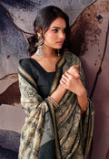 Elegant Floral Designer Saree - BLACK