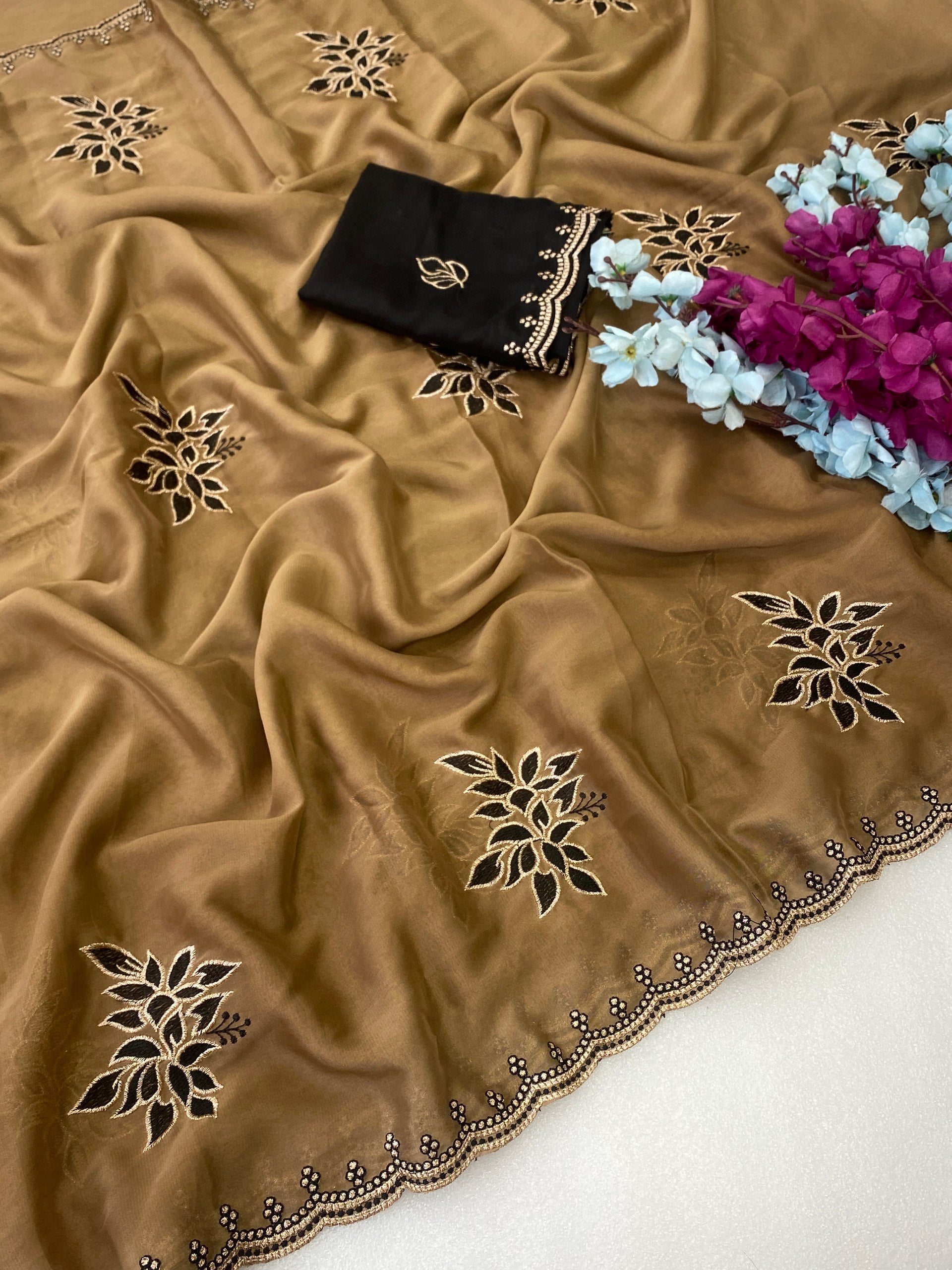 Padmashree Floral Rangoli Saree - YELLOW