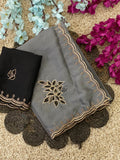 Padmashree Floral Rangoli Saree - GREY