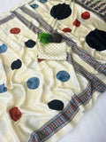 Stylish Multicolor Printed Japan Satin Saree with Unstitched Blouse