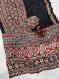 Heritage Ajrakh Glam Saree- BLACK